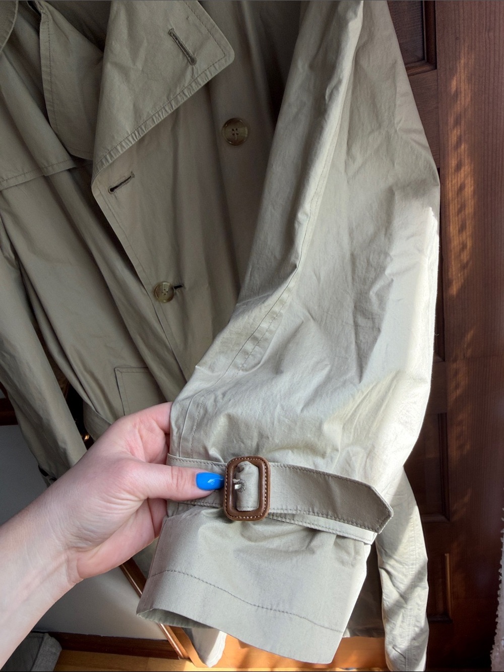 VINTAGE BROOKS BROTHERS DOUBLE BREASTED TRENCH COAT SZ 44 - Picture 5 of 12